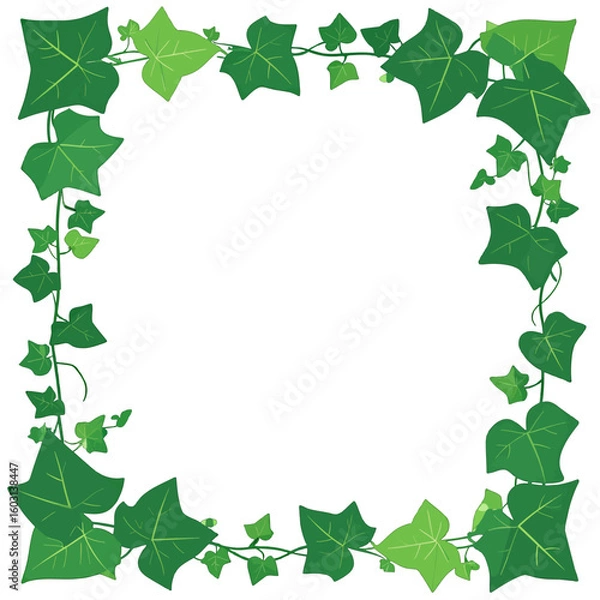 Fototapeta Green Ivy Leaf Border Frame