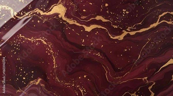Fototapeta Glossy Maroon Marble with Subtle Grain