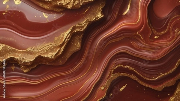 Fototapeta Fiery Red Marble with Bold Lava-Like Streaks