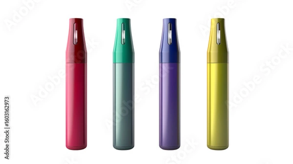 Fototapeta Sleek colorful vape pens offer stylish modern vaping experience and portable convenience