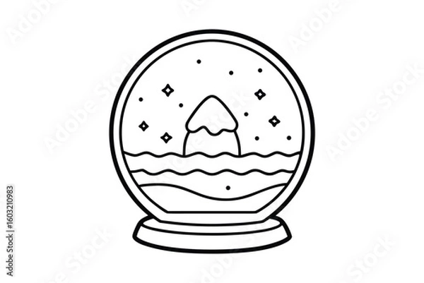 Obraz Hand Drawn Snow Globe Icon Vector No Text