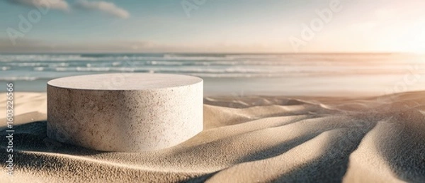 Fototapeta Coastal Minimalist Architecture Beachfront Structure Design