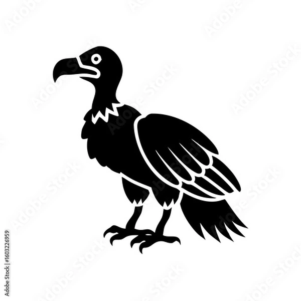 Fototapeta Majestic vulture in silhouette, a symbol of scavenging and survival in nature