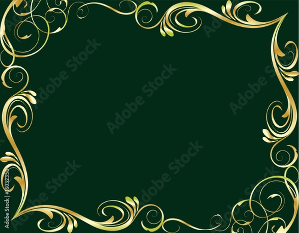 Obraz golden floral frame