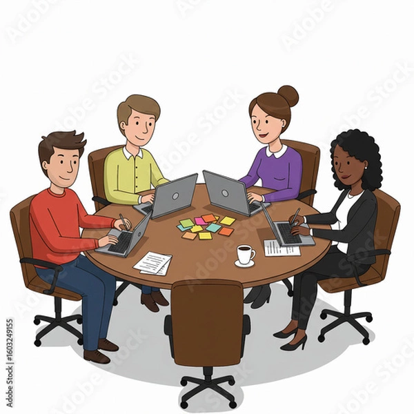 Obraz working in the office