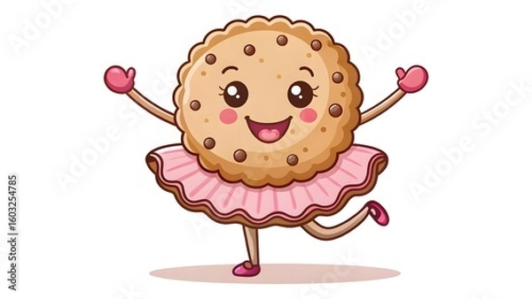 Obraz Happy Dancing Chocolate Chip Cookie Character