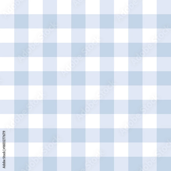 Fototapeta Blue gingham seamless pattern fabric texture background	