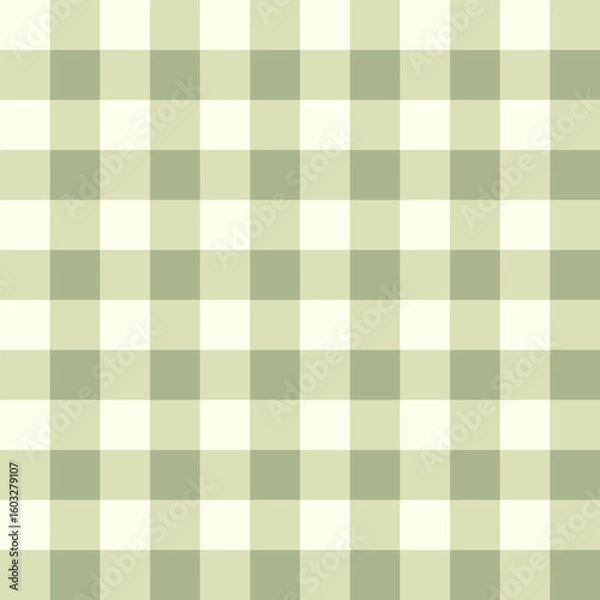 Fototapeta Green gingham seamless pattern fabric texture background	