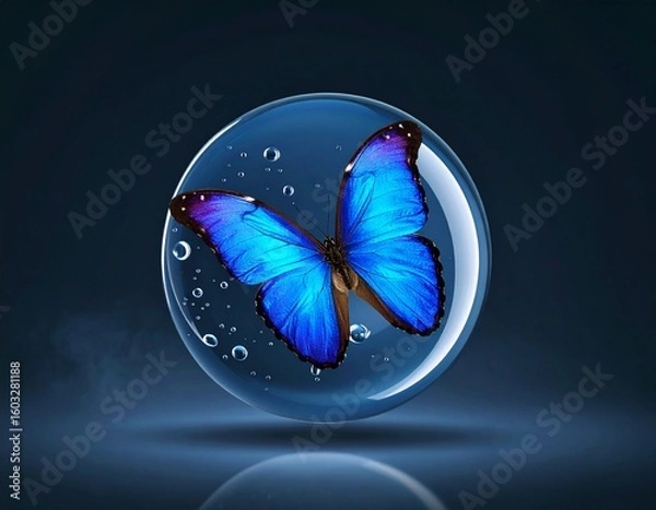 Obraz Butterfly Encapsulated in Crystal Sphere