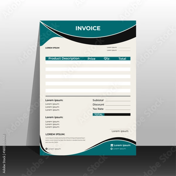 Obraz creative invoice template design for your company, business