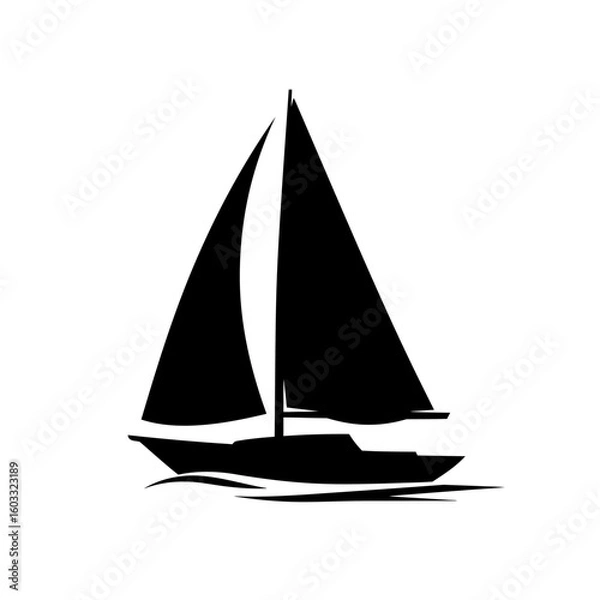 Obraz Sailboat silhouette against a vibrant sunset background evoking travel and adventure