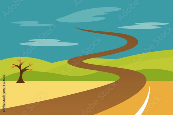 Fototapeta Windy Rural Road