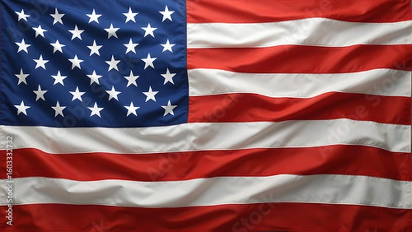 Fototapeta Close-up, Waving American Flag with Red and White Stripes and Stars