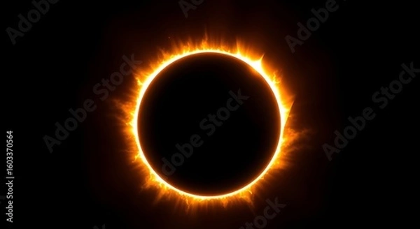 Obraz A solar eclipse is displayed against a dark background