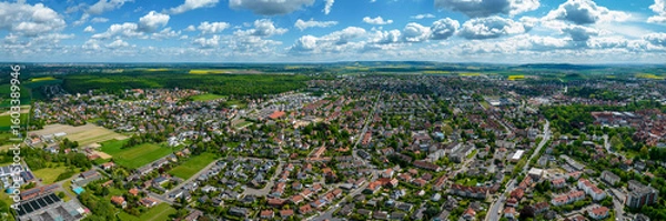Obraz Aerial view of the city Wolfenbüttel in Germany on a sunny day in spring.