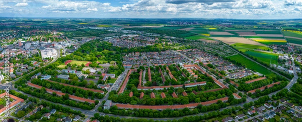 Obraz Aerial view of the old town of the city Salzgitter in Germany on a sunny spring day
