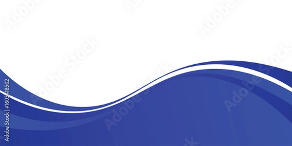 Fototapeta Frame of header, separator blue shape for website. Curve lines and wave divider for Top or Bottom page. Eps 10.