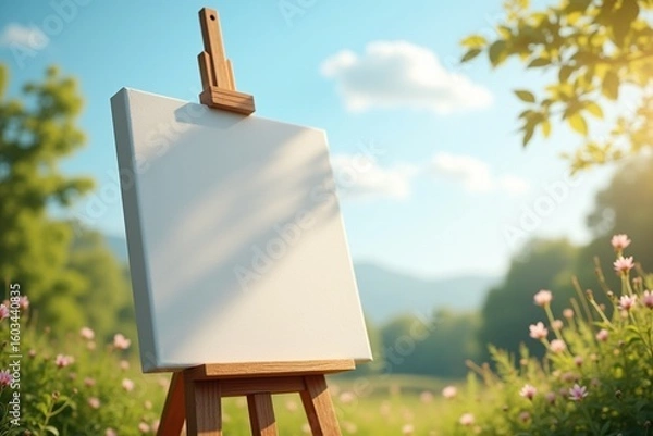 Fototapeta easel with canvas