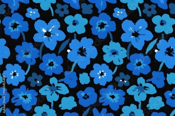 Obraz blue floral background