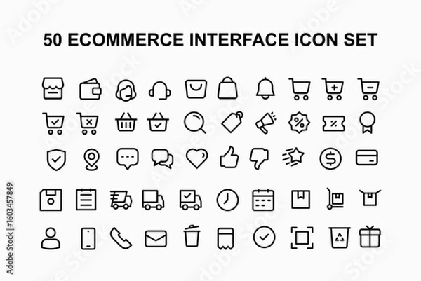 Obraz 50 Line Icon Sets for Ecommerce Interfaces