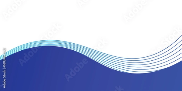Fototapeta Frame of header, separator blue shape for website. Curve lines and wave divider. Eps 10.