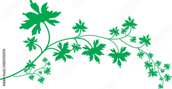 Obraz sketch vector illustration silhouette image design icon logo symbol tree branch plant hanging full of leaves artistic unique abstract modern classic vintage