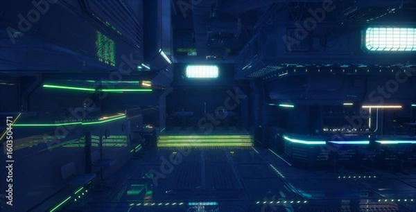 Obraz 反射するネオンサイバーラウンジ