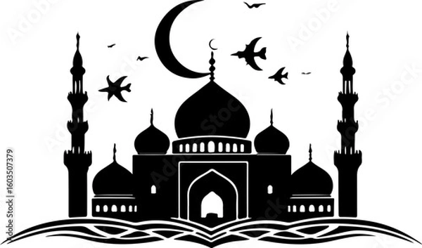Fototapeta  a collection of mosque illustrations and silhouettes