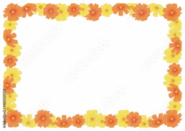 Fototapeta コスモスオレンジフレーム