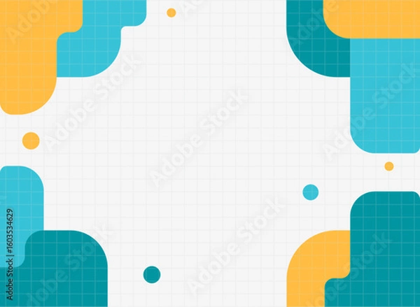 Obraz ミニマルな幾何学カラーブロックの背景イラスト