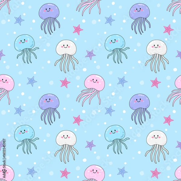 Obraz Seamless pattern with hand drawn cartoon.