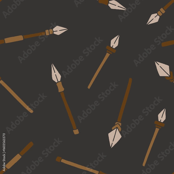 Obraz Vector Spear Pattern Repeat Seamless for Wallpaper Background Cover Packaging