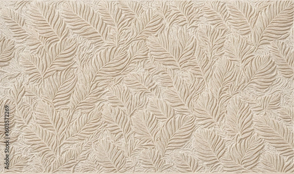 Fototapeta textured beige palm frond pattern background