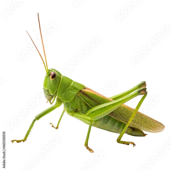 Obraz green grasshopper isolated on white background