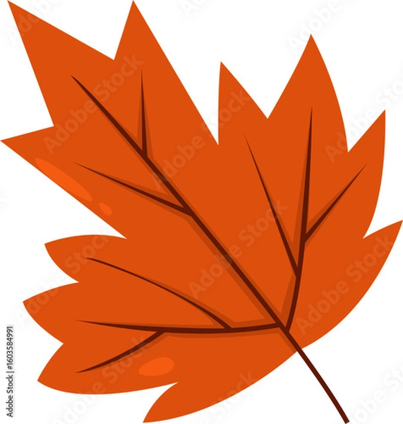 Fototapeta 
Cartoon style maple leaf vector, for fall and Thanksgiving design elements
