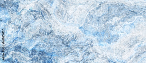 Fototapeta High resolution blue and white marble background