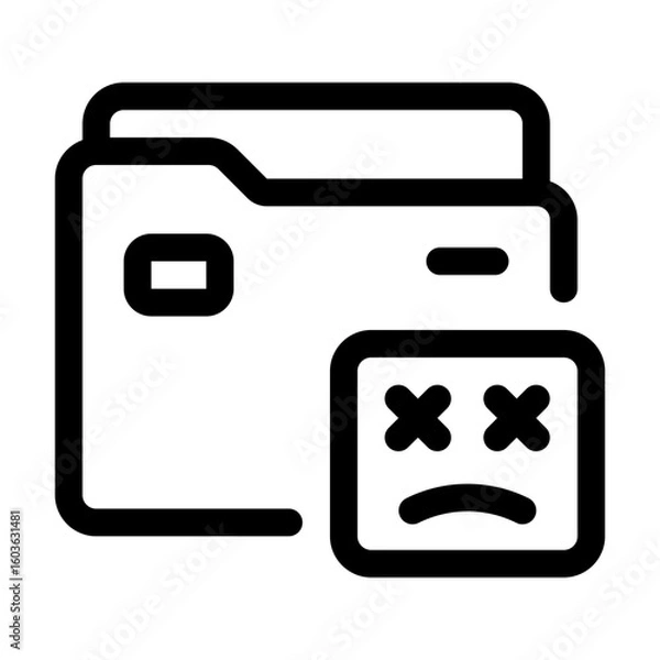 Obraz Corrupted File Line Icon. Single icon, line vector icon