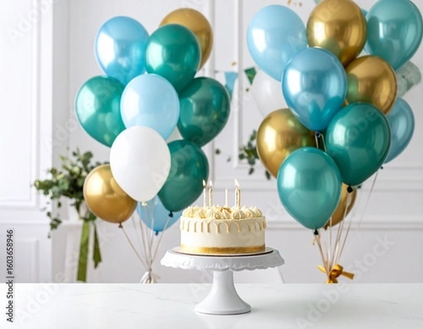 Obraz yellow balloons on white background