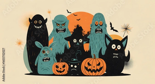 Obraz halloween background with pumpkin