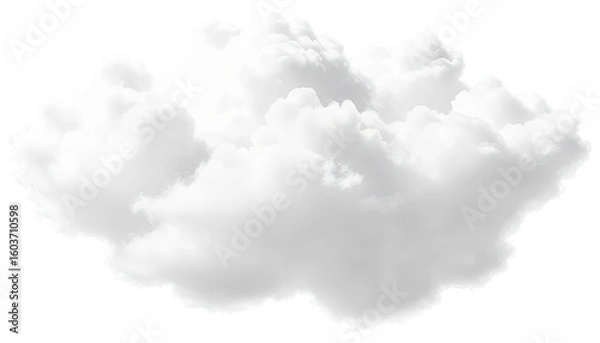 Fototapeta Fluffy White Clouds Isolated on Transparent Background