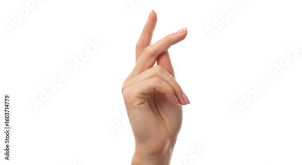 Fototapeta girl hand gesture elegant and natural pose on transparent background PNG file