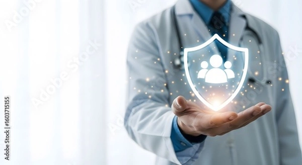 Fototapeta Digital Shield Representing AI Security in Medical System