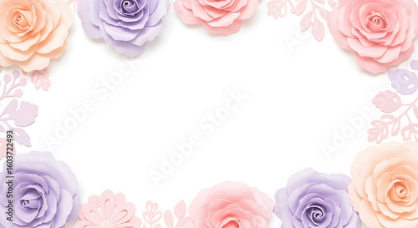 Fototapeta Elegant Floral Background in Pastel Colors for Mother’s Day faded flower pattern on a pastel gradient perfect for special occasions like Valentine's Day, Mother's Day, Women's Month, woman day