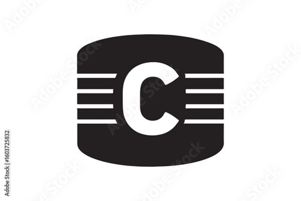 Fototapeta captain armband icon silhouette vector with white background