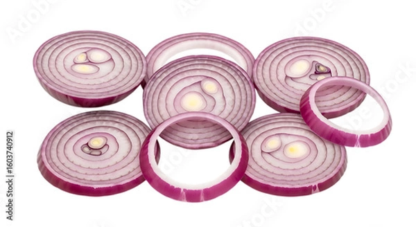 Fototapeta onion slices arranged food ingredient art on transparent background PNG file