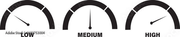 Fototapeta speedometer color vector icon set, Various Colored Gauge Icons, Speed indicator symbol, Colorful Speedometer Gauge Icons, Medium or High illustration,
