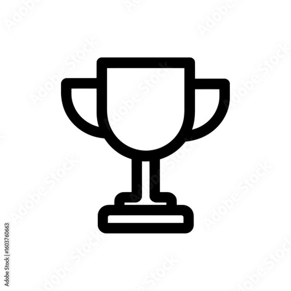 Fototapeta Simple black outline illustration of a trophy on a white background, concept for sporting events, award ceremonies and competition visuals