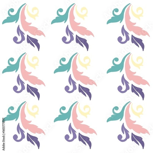 Fototapeta Illustration of blooming flower art isolated on white background. Embrace the beauty of nature with this vibrant floral pattern. Perfect for adding a pop of color to your design. 