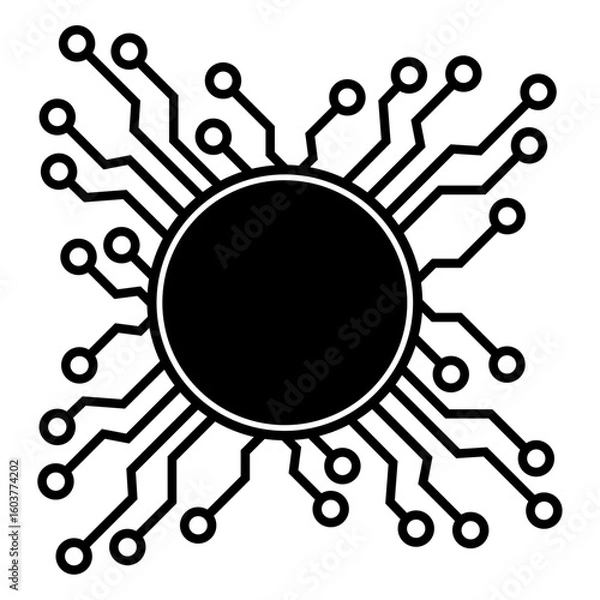 Fototapeta Artificial Intelligence Microchip AI