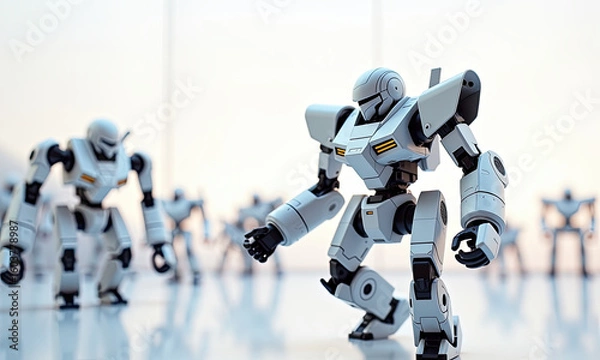 Fototapeta Advanced Robots in Formation: Technology and Future Concepts